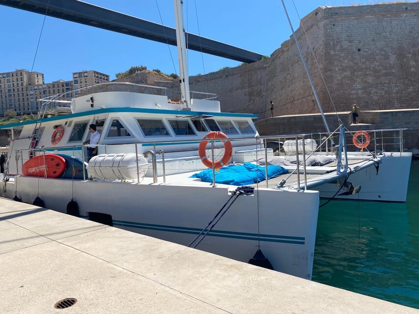 Marseille: Frioul Archipelago Catamaran Cruise with Lunch - Deck Life: Open Air, Nets, and Music Without the Hassle